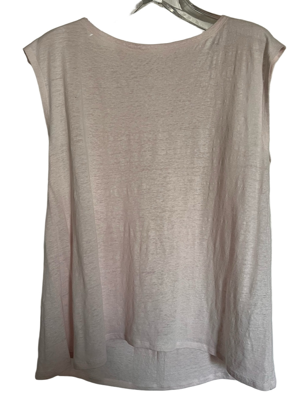 NWT Eileen Fisher Opal Pink Bateau Cap Sleeve Organic Linen Jersey Top - Medium